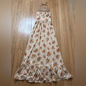 Vintage floral halter Maxi dress